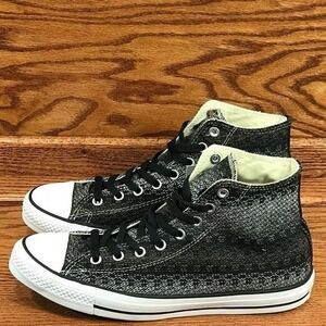 Converse Chuck Taylor All Star High Top Black White Woven Sneaker Size Men 9
